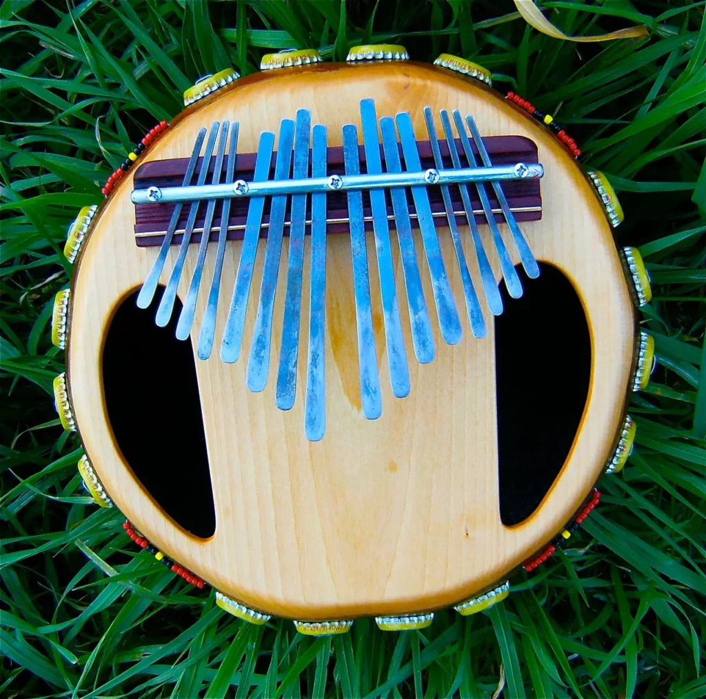 An Ilimba ukulele in the grass.