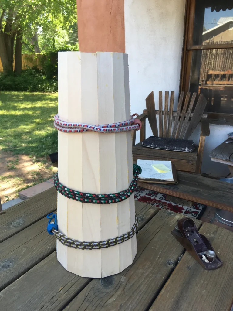 An African harp, known as Ilimba, with wooden holder and ropes.