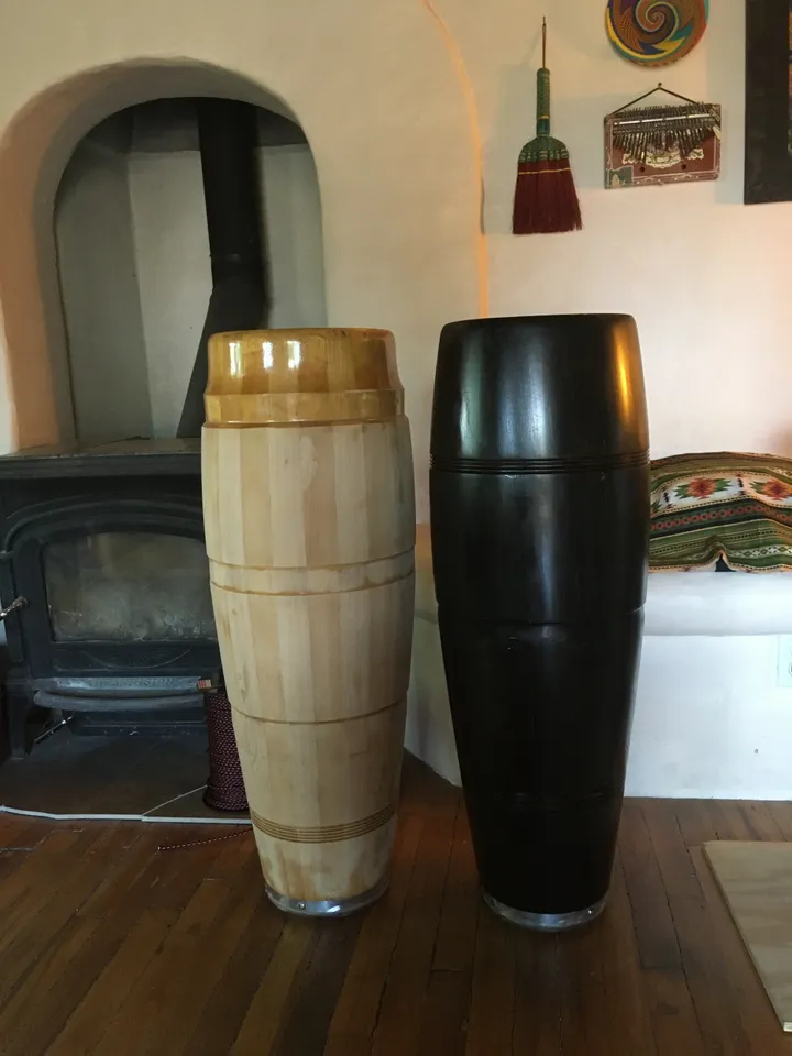 Two Ilimba barrels in a Kongoma living room.