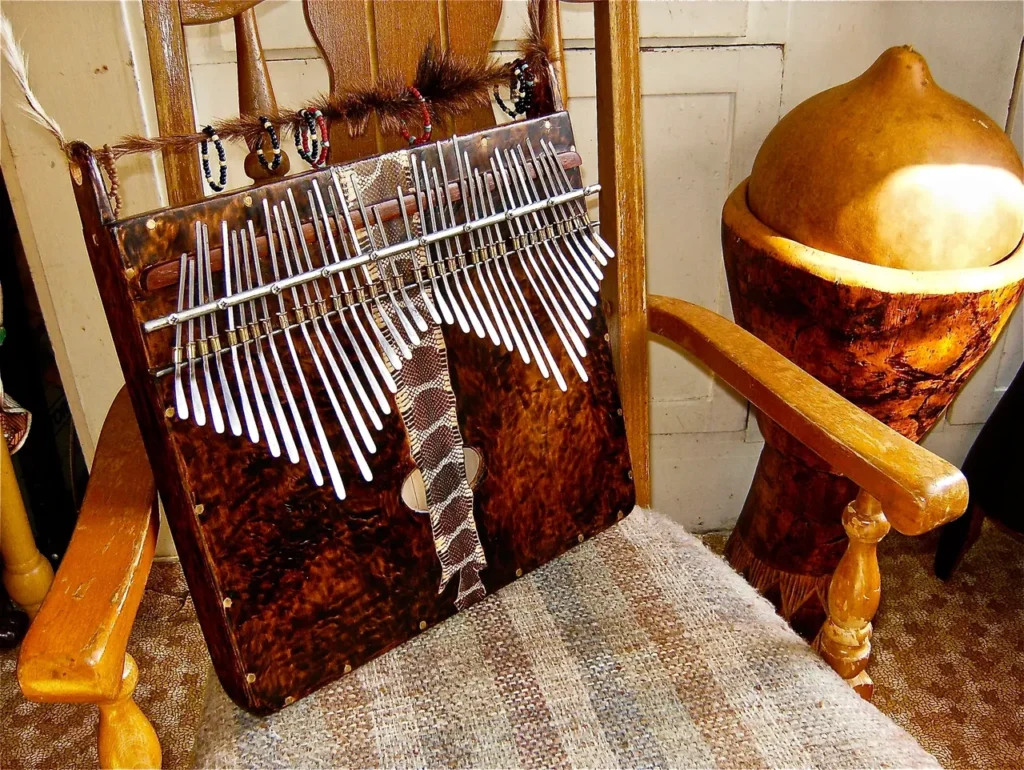 A wooden chair with a wooden seat.